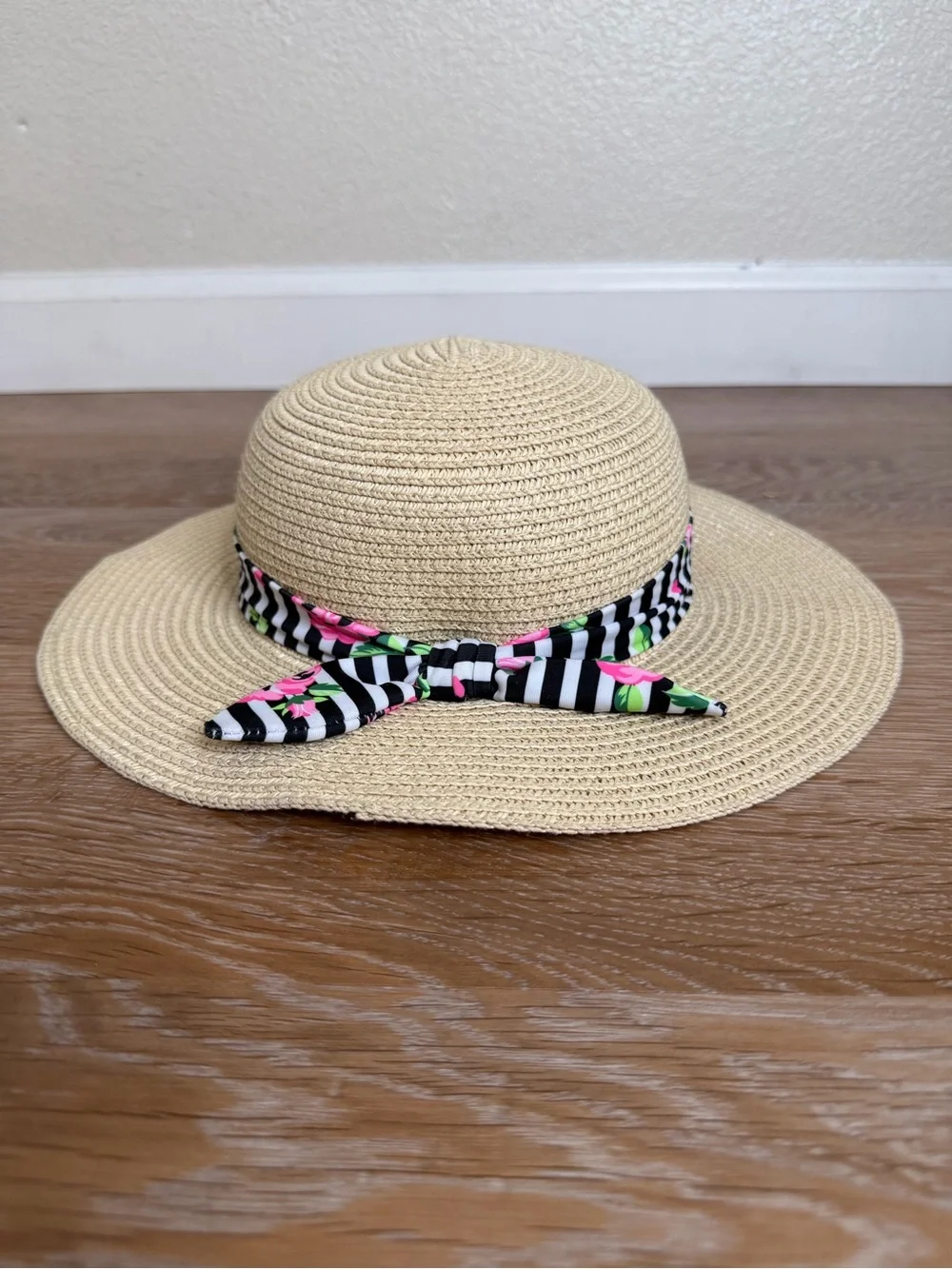Straw Floral BUNDLE (2) Packable Summer Hat, Size 4T-6T